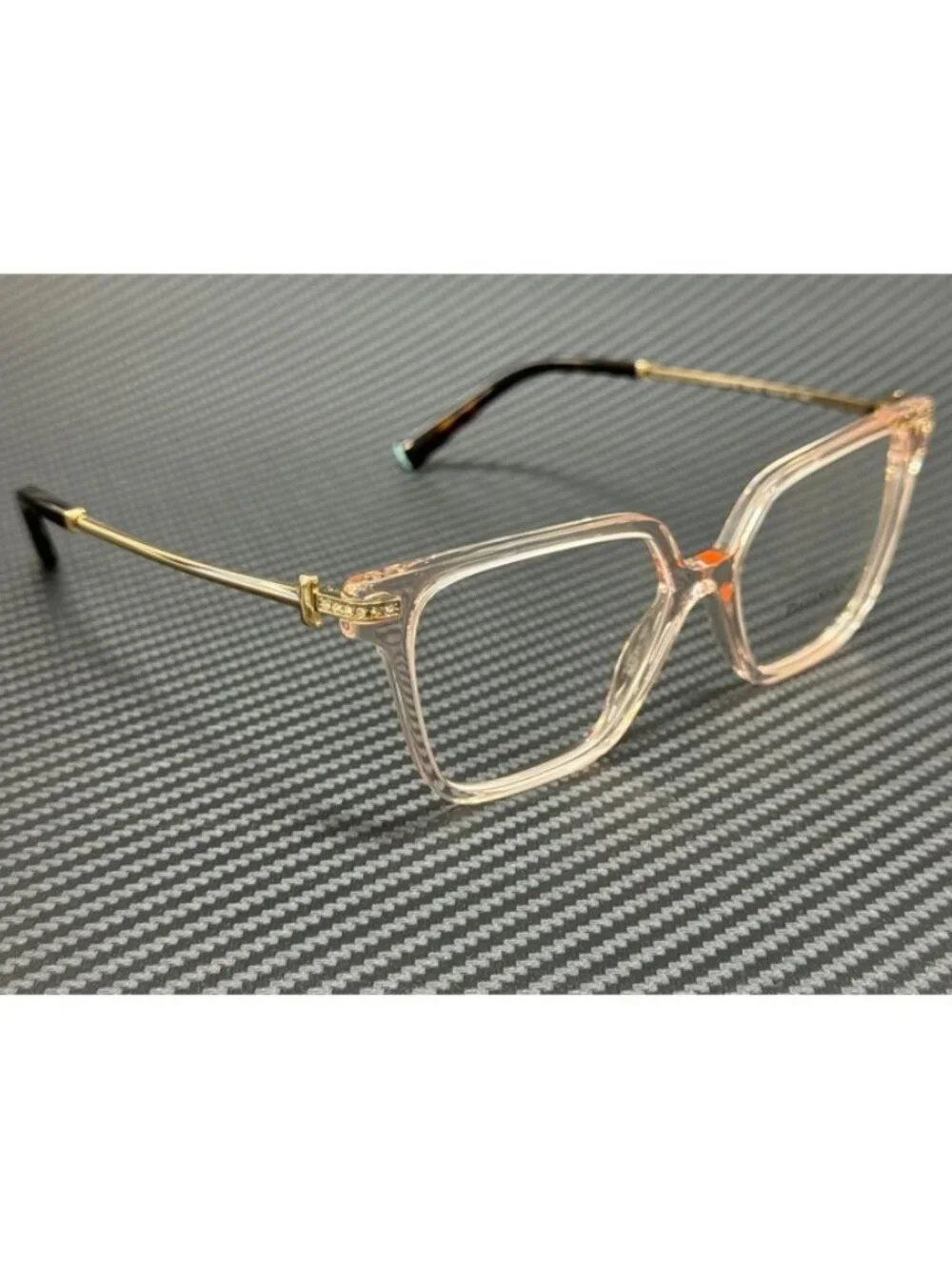 New Tiffany & Co. Women Crystal Nude Pink Eyeglasses 54-15-140